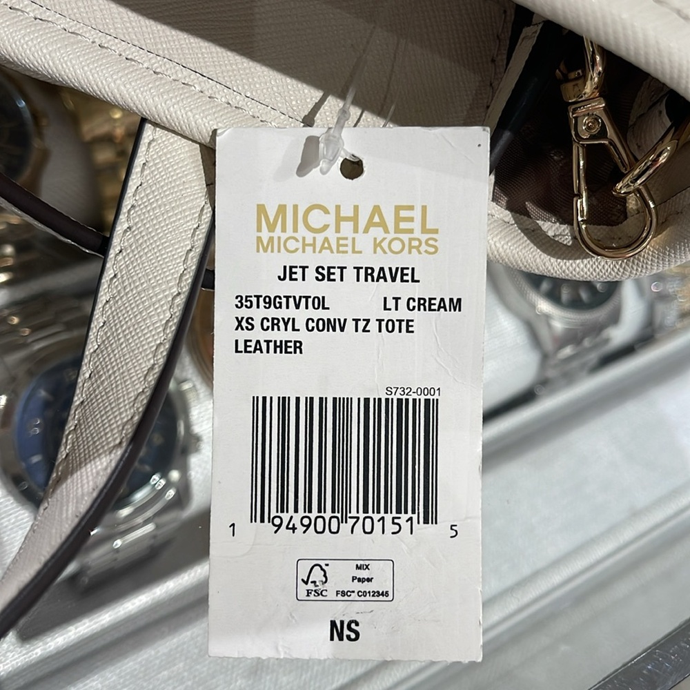 Michael Kors Jet Set Travel Extra-Small Top-Zip Tote Carryall  Bag
Light Cream - Picture 11 of 16